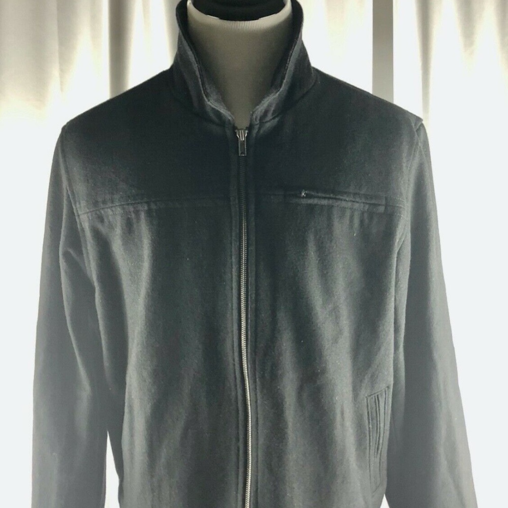 ON MEN BLACK WOOL LINE ZIP UP COAT JACKET SIZE XL
